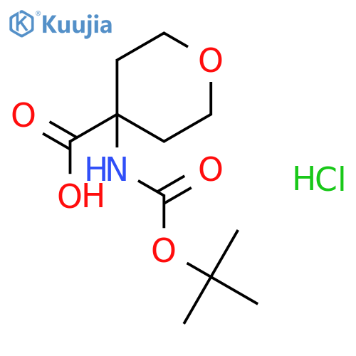 4-{[(tert-butoxy)carbonyl]amino}oxane-4-carboxylic acid structure
