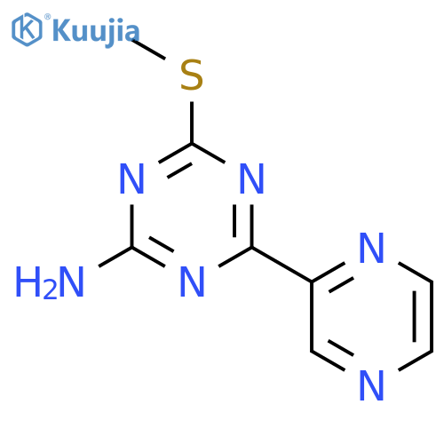 4-(methylthio)-6-pyrazin-2-yl-1,3,5-triazin-2-amine structure