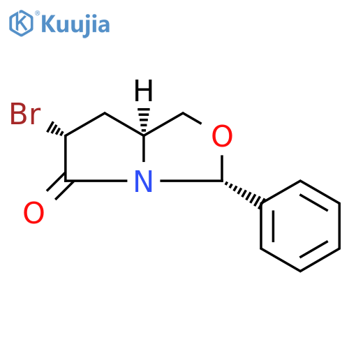(3R,6R,7AS)-6-BROMO-3-PHENYLTETRAHYDROPYRROLO[1,2-C]OXAZOL-5(3H)-ONE structure