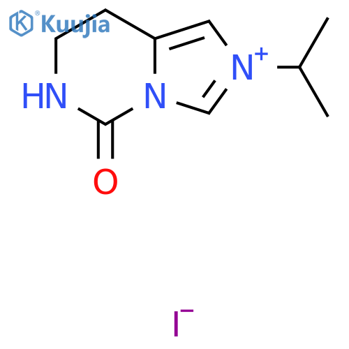 2-Isopropyl-5-oxo-5,6,7,8-tetrahydroimidazo[1,5-c]pyrimidin-2-ium iodide structure