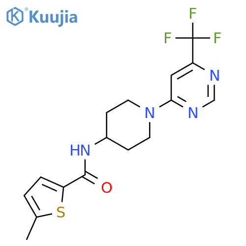 5-methyl-N-{1-[6-(trifluoromethyl)pyrimidin-4-yl]piperidin-4-yl}thiophene-2-carboxamide structure