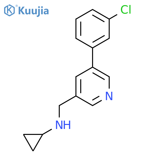 [5-(3-Chlorophenyl)-pyridin-3-ylmethyl]-cyclopropylamine structure