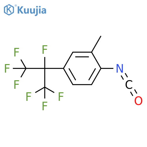 Benzene, 1-isocyanato-2-methyl-4-[1,2,2,2-tetrafluoro-1-(trifluoromethyl)ethyl]- structure