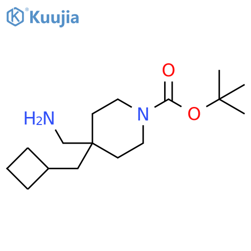 tert-Butyl 4-(aminomethyl)-4-(cyclobutylmethyl)piperidine-1-carboxylate structure
