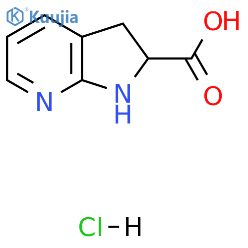 2,3-Dihydro-1H-pyrrolo[2,3-b]pyridine-2-carboxylic acid hydrochloride structure