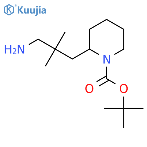 Tert-butyl 2-(3-amino-2,2-dimethylpropyl)piperidine-1-carboxylate structure