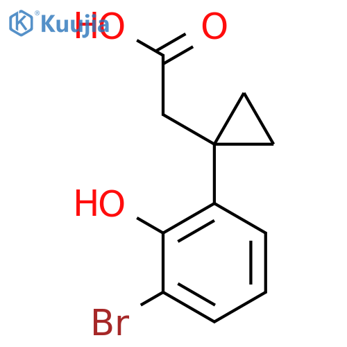 2-1-(3-bromo-2-hydroxyphenyl)cyclopropylacetic acid structure
