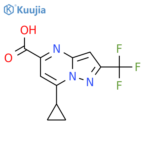 7-cyclopropyl-2-(trifluoromethyl)pyrazolo1,5-apyrimidine-5-carboxylic acid structure