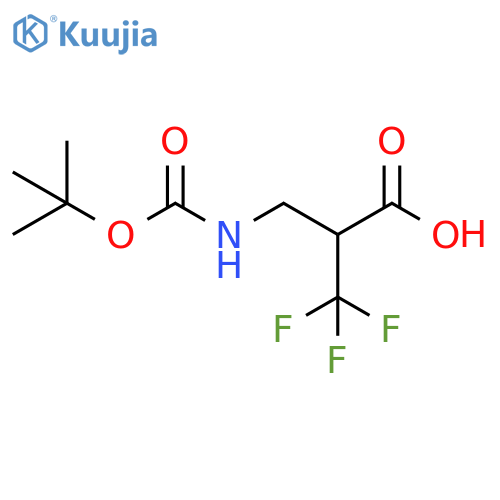 3-{(tert-butoxy)carbonylamino}-2-(trifluoromethyl)propanoic acid structure