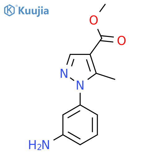 methyl 1-(3-aminophenyl)-5-methyl-1H-pyrazole-4-carboxylate structure