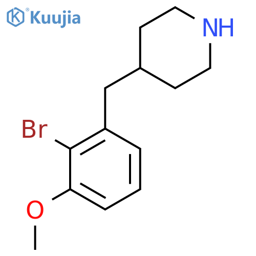 4-(2-bromo-3-methoxyphenyl)methylpiperidine structure