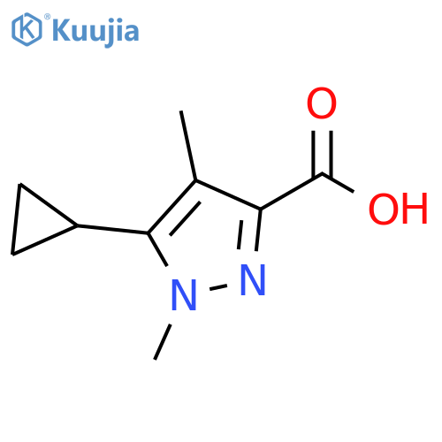 5-cyclopropyl-1,4-dimethyl-1H-pyrazole-3-carboxylic acid structure