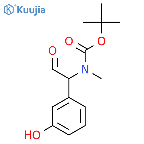 tert-butyl N-1-(3-hydroxyphenyl)-2-oxoethyl-N-methylcarbamate structure
