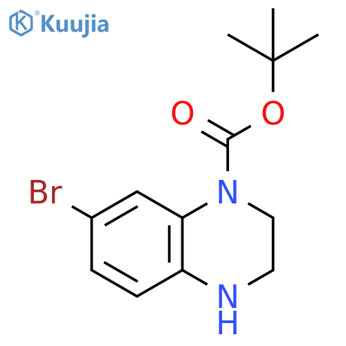 1(2H)-Quinoxalinecarboxylic acid, 7-bromo-3,4-dihydro-, 1,1-dimethylethyl ester structure