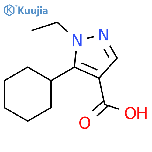 1H-Pyrazole-4-carboxylic acid, 5-cyclohexyl-1-ethyl- structure