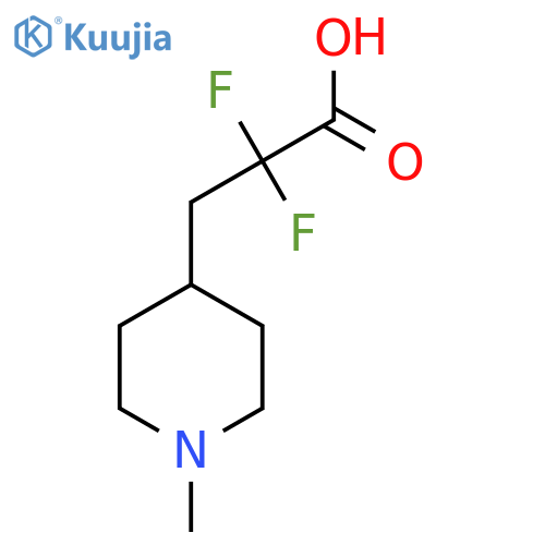 2,2-Difluoro-3-(1-methylpiperidin-4-yl)propanoic acid structure