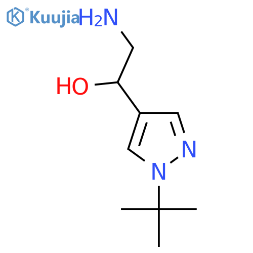 2-amino-1-(1-tert-butyl-1H-pyrazol-4-yl)ethan-1-ol structure