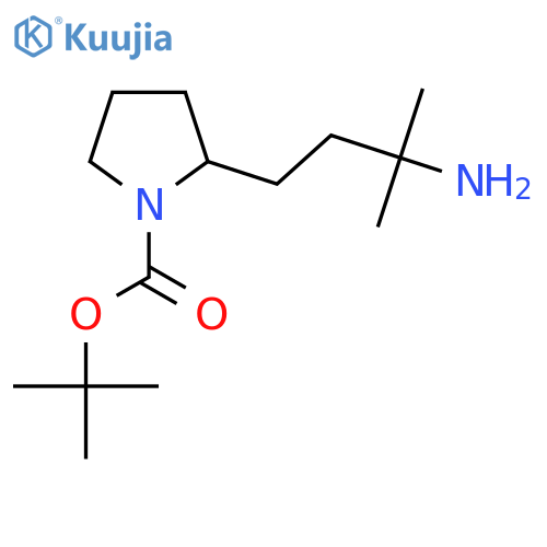 tert-butyl 2-(3-amino-3-methylbutyl)pyrrolidine-1-carboxylate structure