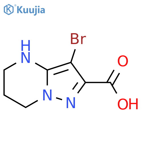 3-bromo-4H,5H,6H,7H-pyrazolo[1,5-a]pyrimidine-2-carboxylic acid structure