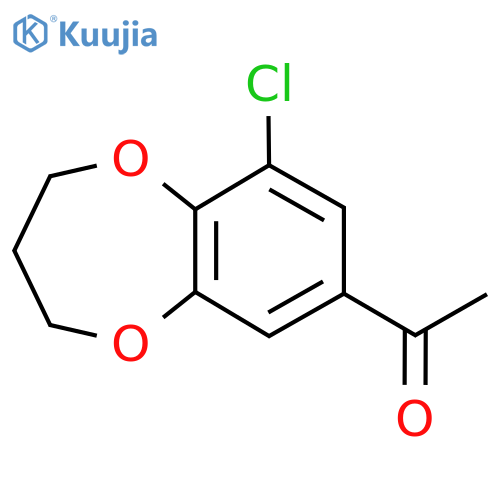1-(9-chloro-3,4-dihydro-2H-1,5-benzodioxepin-7-yl)ethan-1-one structure