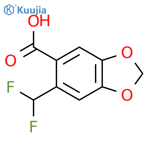 6-(Difluoromethyl)-1,3-dioxaindane-5-carboxylic acid structure