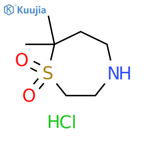 7,7-dimethyl-1,4-thiazepane 1,1-dioxide hydrochloride structure
