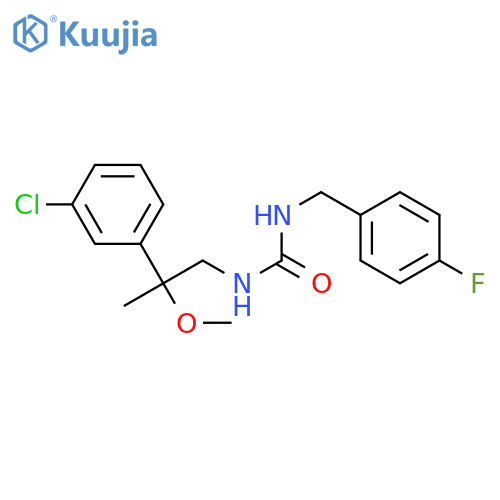 1-[2-(3-chlorophenyl)-2-methoxypropyl]-3-[(4-fluorophenyl)methyl]urea structure