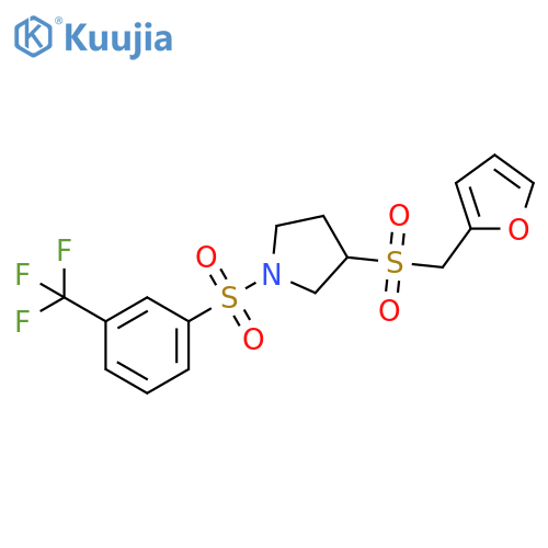 3-[(furan-2-yl)methanesulfonyl]-1-[3-(trifluoromethyl)benzenesulfonyl]pyrrolidine structure