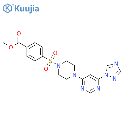 Methyl 4-[[4-[6-(1H-1,2,4-triazol-1-yl)-4-pyrimidinyl]-1-piperazinyl]sulfonyl]benzoate structure