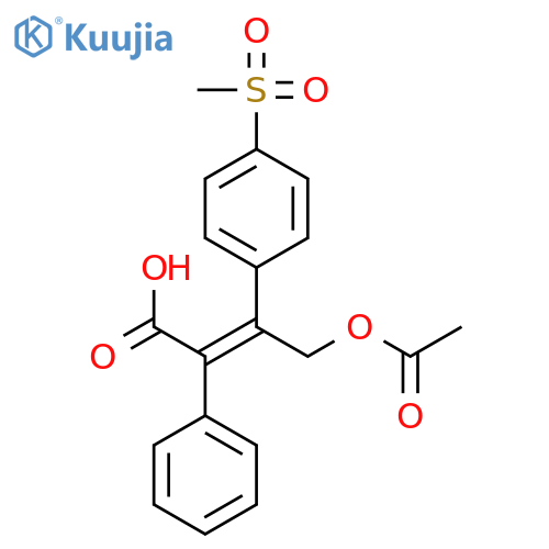 (Z)-4-Acetoxy-3-(4-(methylsulfonyl) phenyl)-2-phenylbut-2-enoic acid structure