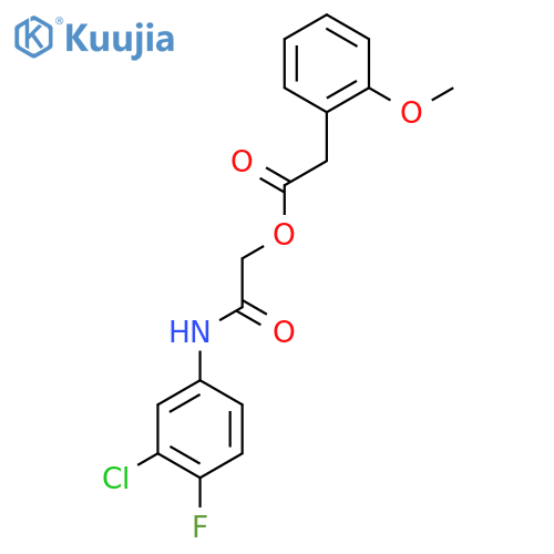 [(3-chloro-4-fluorophenyl)carbamoyl]methyl 2-(2-methoxyphenyl)acetate structure