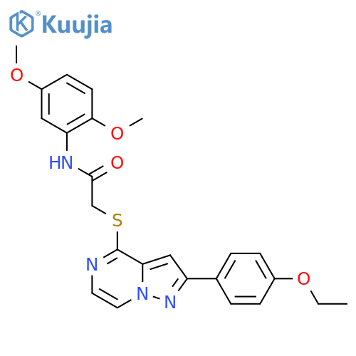 N-(2,5-dimethoxyphenyl)-2-{[2-(4-ethoxyphenyl)pyrazolo[1,5-a]pyrazin-4-yl]sulfanyl}acetamide structure