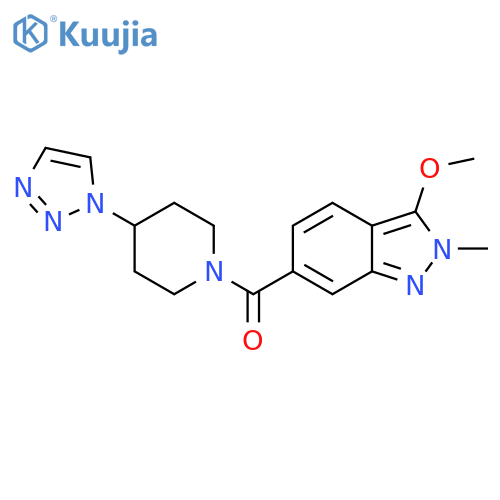 (3-Methoxy-2-methyl-2H-indazol-6-yl)[4-(1H-1,2,3-triazol-1-yl)-1-piperidinyl]methanone structure