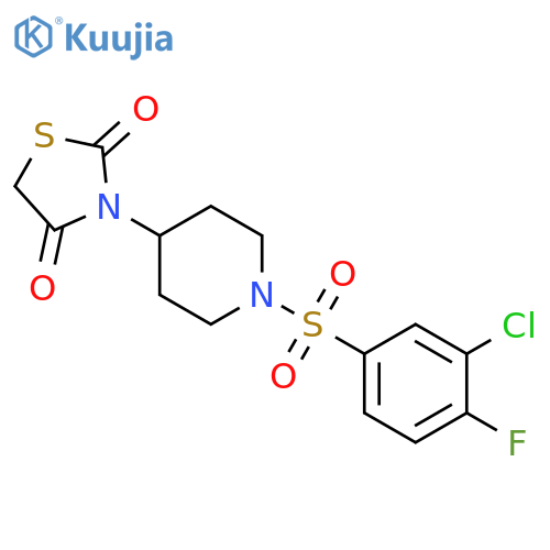 3-[1-[(3-Chloro-4-fluorophenyl)sulfonyl]-4-piperidinyl]-2,4-thiazolidinedione structure