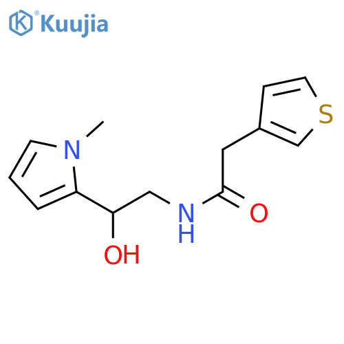N-[2-hydroxy-2-(1-methyl-1H-pyrrol-2-yl)ethyl]-2-(thiophen-3-yl)acetamide structure