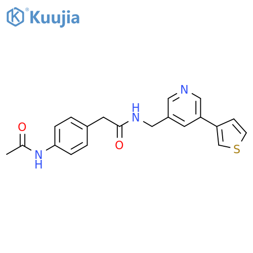 Benzeneacetamide, 4-(acetylamino)-N-[[5-(3-thienyl)-3-pyridinyl]methyl]- structure