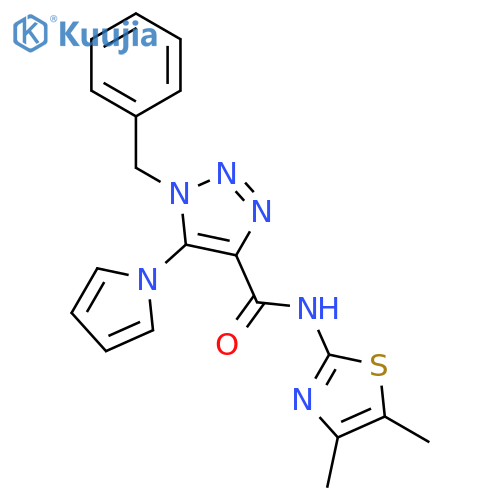 1-benzyl-N-(4,5-dimethyl-1,3-thiazol-2-yl)-5-(1H-pyrrol-1-yl)-1H-1,2,3-triazole-4-carboxamide structure