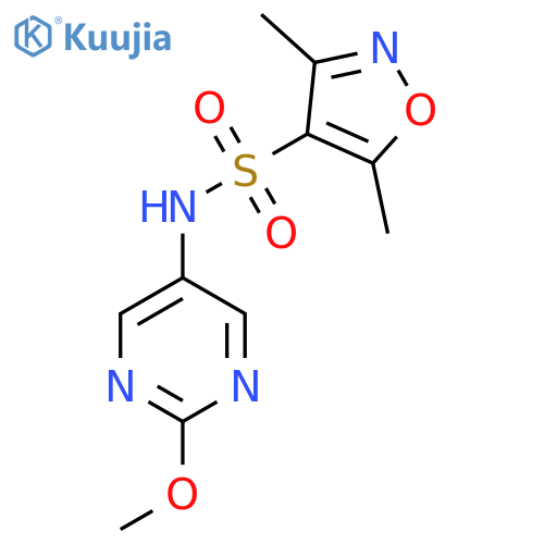 N-(2-methoxypyrimidin-5-yl)-3,5-dimethyl-1,2-oxazole-4-sulfonamide structure