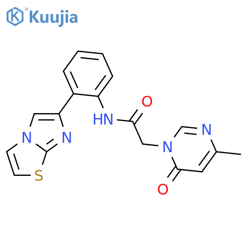 N-(2-Imidazo[2,1-b]thiazol-6-ylphenyl)-4-methyl-6-oxo-1(6H)-pyrimidineacetamide structure