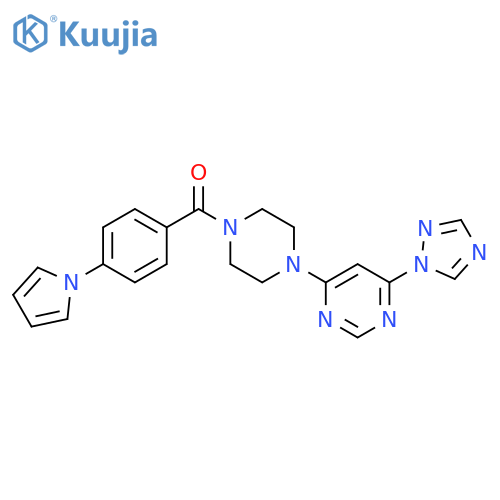 (4-pyrrol-1-ylphenyl)-[4-[6-(1,2,4-triazol-1-yl)pyrimidin-4-yl]piperazin-1-yl]methanone structure