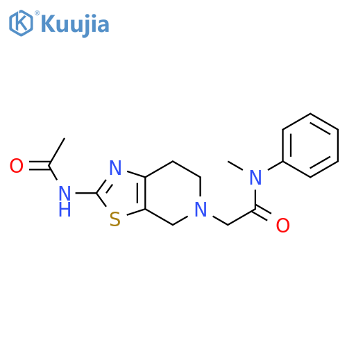 2-{2-acetamido-4H,5H,6H,7H-[1,3]thiazolo[5,4-c]pyridin-5-yl}-N-methyl-N-phenylacetamide structure