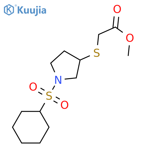 methyl 2-{[1-(cyclohexanesulfonyl)pyrrolidin-3-yl]sulfanyl}acetate structure