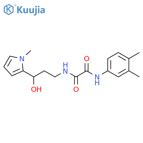 N'-(3,4-dimethylphenyl)-N-[3-hydroxy-3-(1-methyl-1H-pyrrol-2-yl)propyl]ethanediamide structure