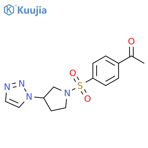 1-[4-[3-(triazol-1-yl)pyrrolidin-1-yl]sulfonylphenyl]ethanone structure