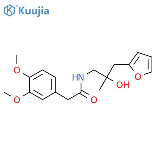 2-(3,4-dimethoxyphenyl)-N-{2-[(furan-2-yl)methyl]-2-hydroxypropyl}acetamide structure