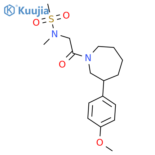 N-[2-[3-(4-methoxyphenyl)azepan-1-yl]-2-oxoethyl]-N-methylmethanesulfonamide structure