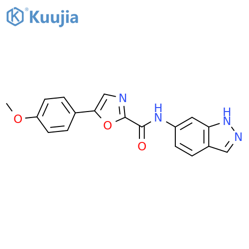 N-(1H-indazol-6-yl)-5-(4-methoxyphenyl)-1,3-oxazole-2-carboxamide structure
