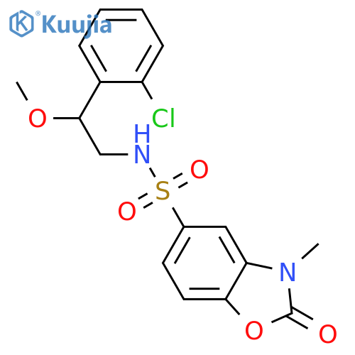 N-[2-(2-chlorophenyl)-2-methoxyethyl]-3-methyl-2-oxo-1,3-benzoxazole-5-sulfonamide structure