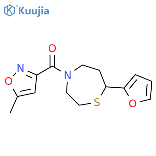 7-(furan-2-yl)-4-(5-methyl-1,2-oxazole-3-carbonyl)-1,4-thiazepane structure