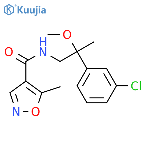 N-[2-(3-chlorophenyl)-2-methoxypropyl]-5-methyl-1,2-oxazole-4-carboxamide structure
